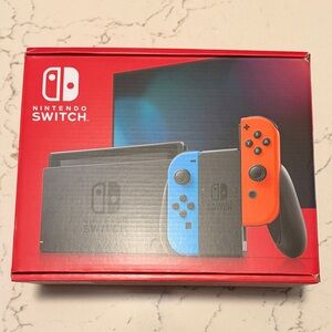 Nintendo Switch Console with Blue and Red Joy-Con
